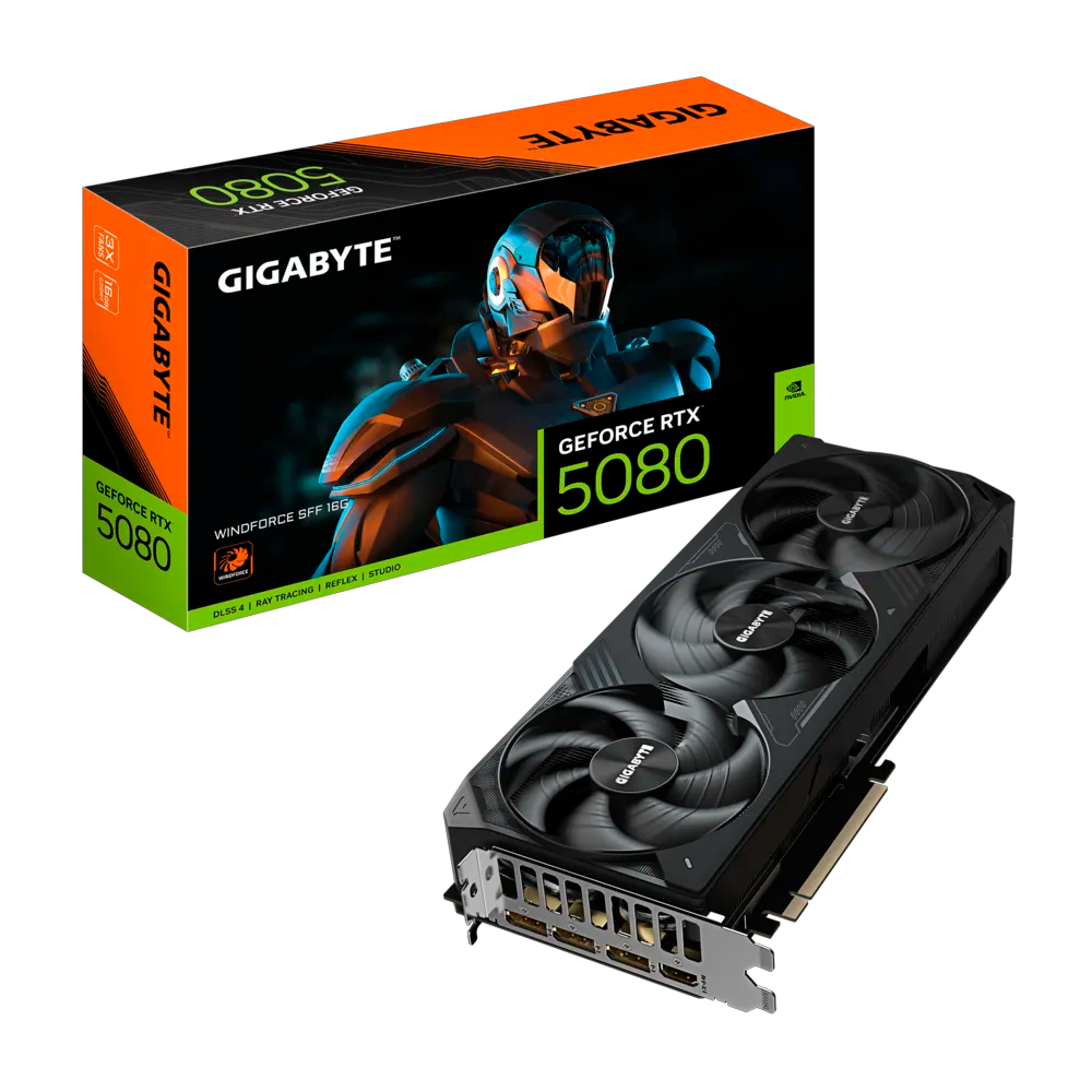 Placa de Video GIGABYTE GeForce RTX 5080 WindForce SFF 16GB