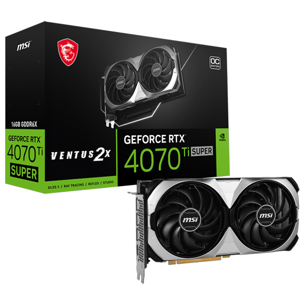 Placa de Video MSI GeForce RTX 4070 Ti Super Ventus 2X OC