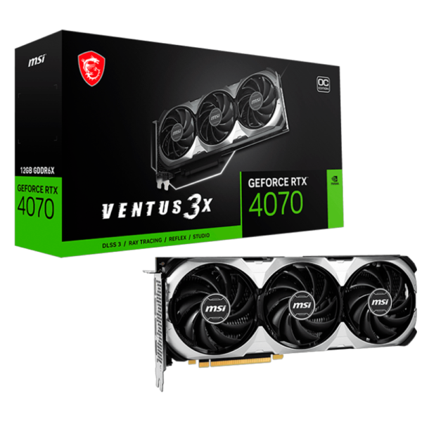 Placa de Video MSI GeForce RTX 4070 Ventus 3X E1 12G