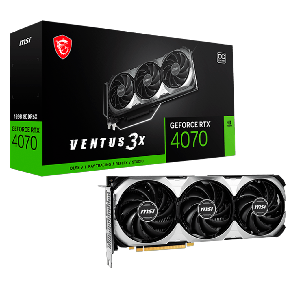 Placa de Video MSI GeForce RTX 4070 Ventus 3X E1 12G