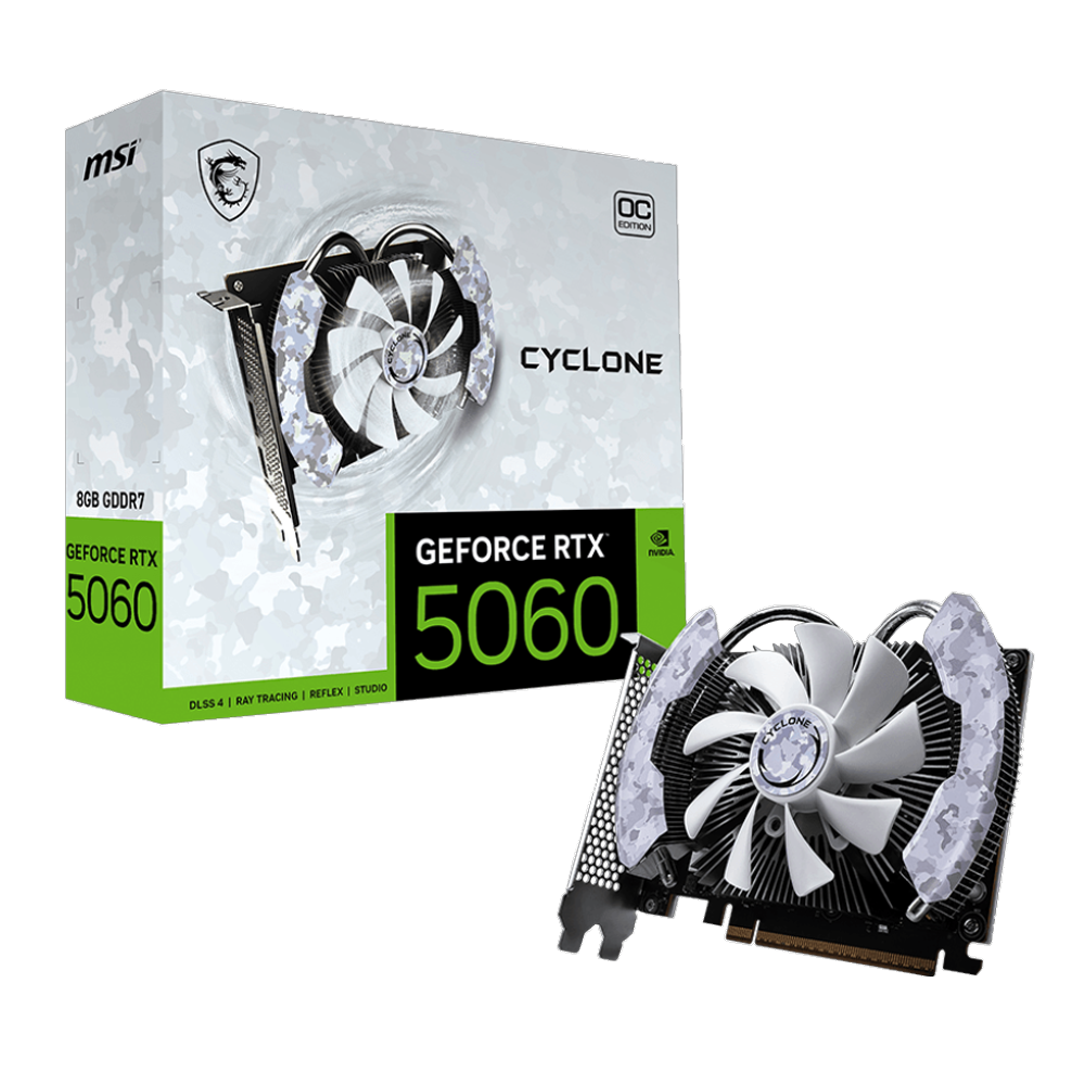 Placa de Video MSI GeForce RTX 5060 Cyclone OC 8GB