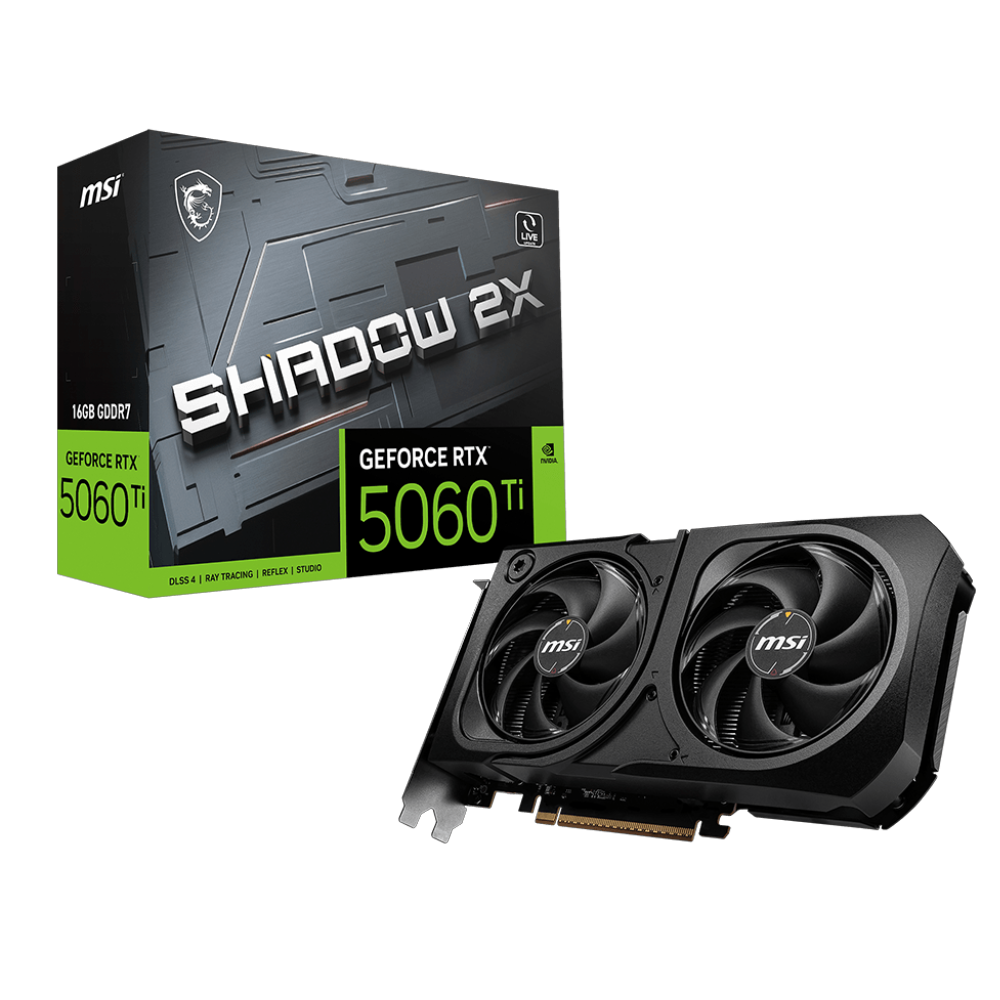 Placa de Video MSI GeForce RTX 5060 Ti Shadow 2X OC Plus 16GB