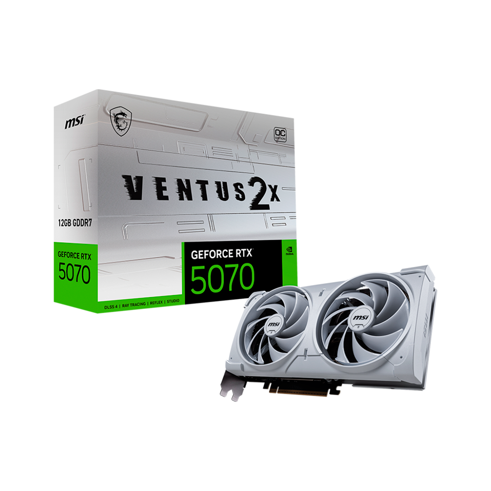 PLACA DE VIDEO MSI GEFORCE RTX 5070 VENTUS 2X OC WHITE 12GB