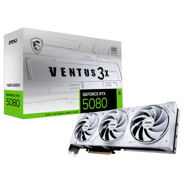 Placa de Video MSI GeForce RTX 5080 VENTUS 3X OC WHITE 16G
