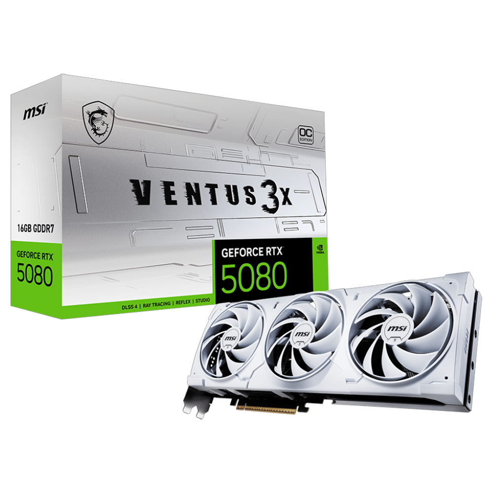 Placa de Video MSI GeForce RTX 5080 VENTUS 3X OC WHITE 16G