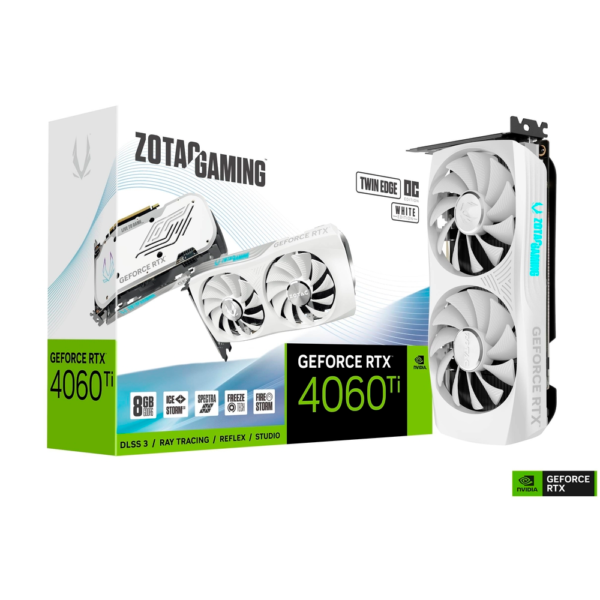 Placa de Video ZOTAC GeForce RTX 4060 Ti Twin Edge OC White Edition 8GB