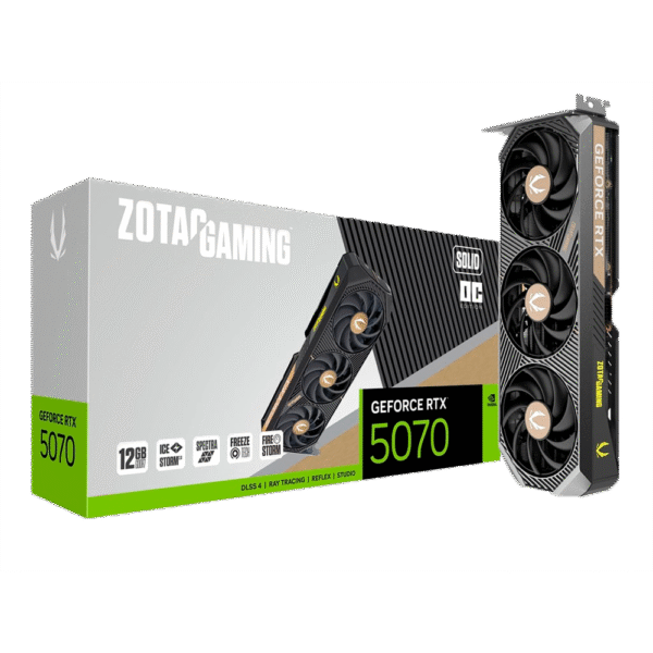 Placa de Video ZOTAC GeForce RTX 5070 Solid OC 12GB
