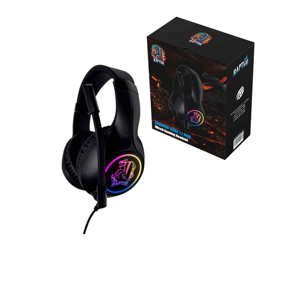 AURICULAR RAPTOR SHADOW CORE RGB 7.1 CANCELACION SONIDO USB/3.5MM