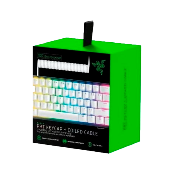RAZER KEYCAP SET CON CABLE MERCURY WHITE
