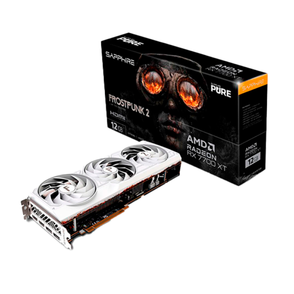 Placa de Video SAPPHIRE Radeon RX 7700 XT Pure FrostPunk 2 Edition White 12GB