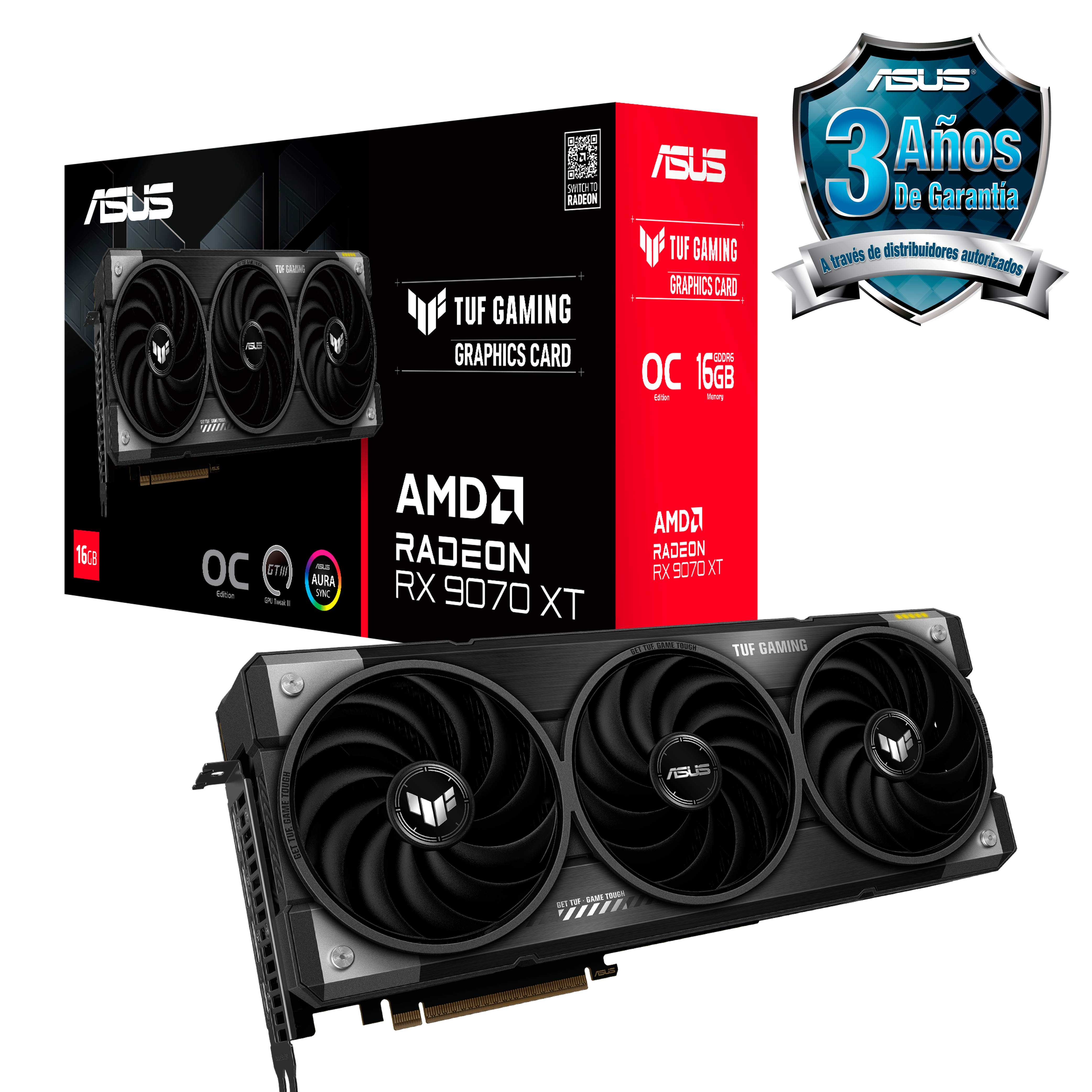 PLACA DE VIDEO ASUS TUF RADEON RX 9070 XT GAMING OC 16GB GDDR6