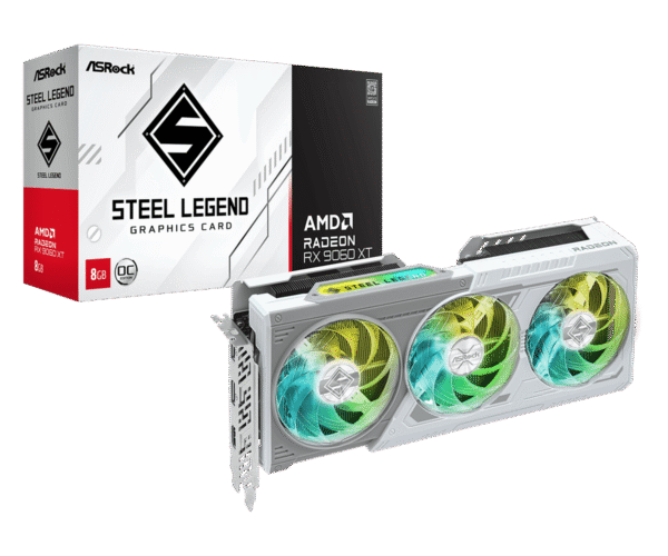 Placa de Video ASRock Radeon RX 9060 XT Steel Legend 8G