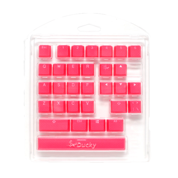 SET 31 TECLAS DUCKY GOMA TRASLUCIDAS ROJAS RED