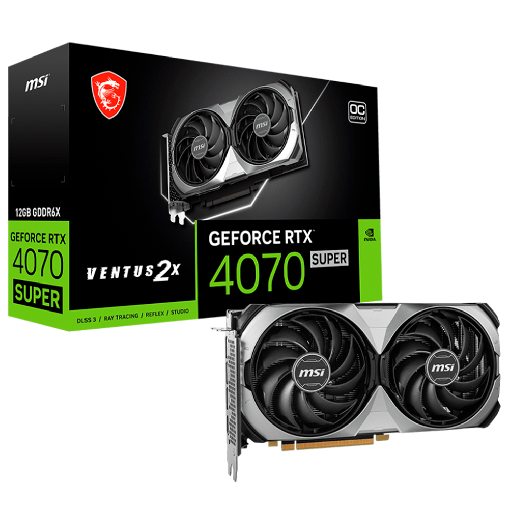 PLACA DE VIDEO MSI GEFORCE RTX 4070 SUPER VENTUS 2X OC 12GB