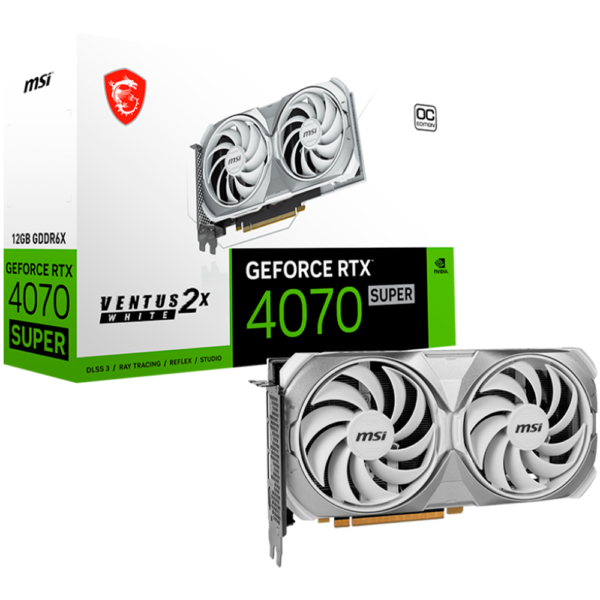 Placa de Video MSI GeForce RTX 4070 Super Ventus 2X OC White 12GB