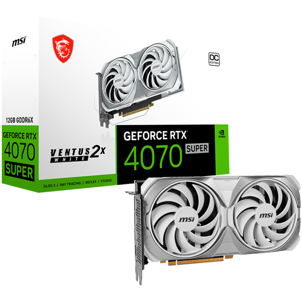 Placa de Video MSI GeForce RTX 4070 Super Ventus 2X OC White 12GB