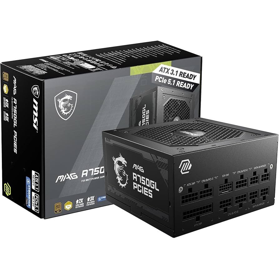 FUENTE MSI MAG 750W 80 PLUS GOLD FULL MODULAR PCIE 5.1 A750GL
