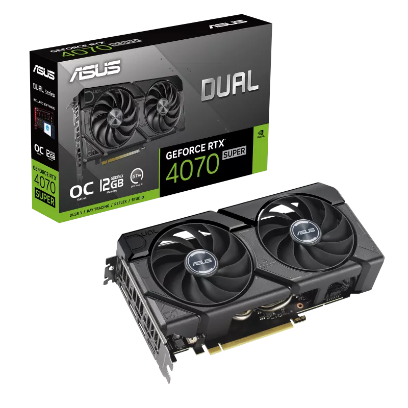PLACA DE VIDEO ASUS GEFORCE RTX 4070 SUPER DUAL EVO OC 12GB