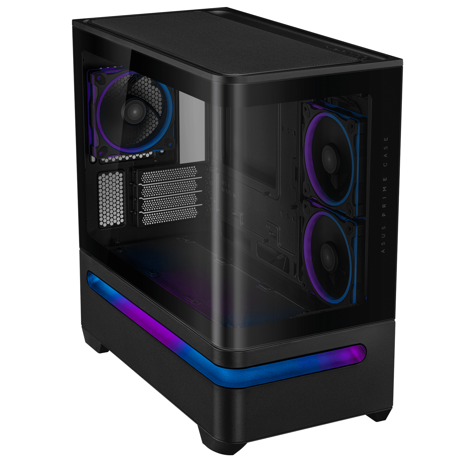 GABINETE GAMER ASUS PRIME AP202 X3 FANS ARGB BLACK TEMPLADO