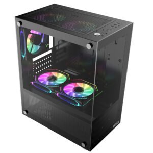 Gabinete Raptor Nova Prime TG x2 Mid-Tower RGB Fan x3 Black - https://www.scphardstore.com