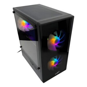 Gabinete Sentey T5 3 fan Argb Vidrio templado Negro - https://www.scphardstore.com