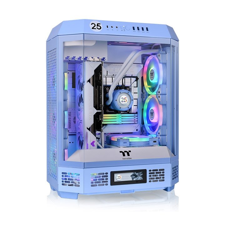 GABINETE THERMALTAKE THE TOWER 600 MID-TOWER TG X3 FAN X2 HYDRANGEA BLUE