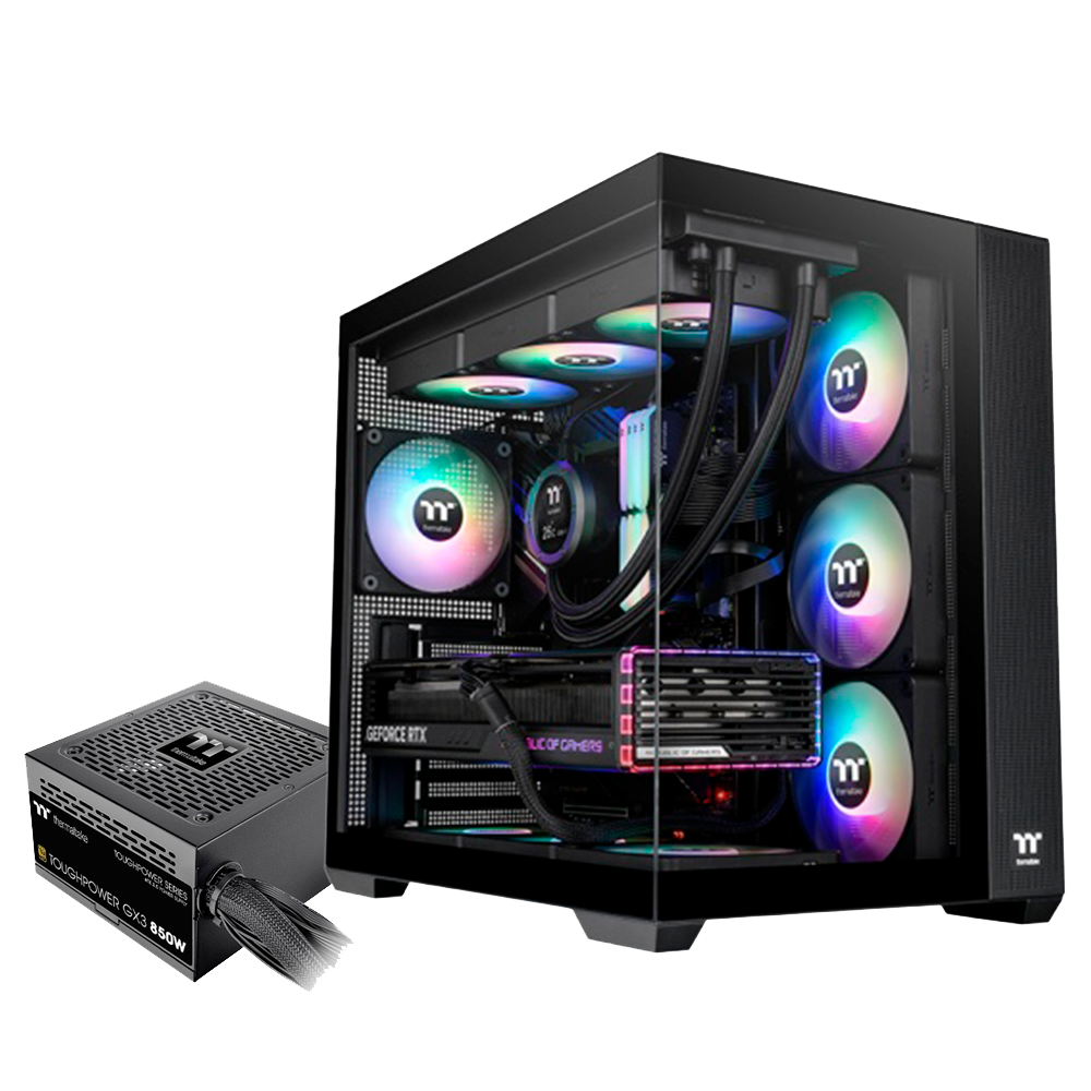 GABINETE THERMALTAKE VIEW 380 LITE FAN ARGB X4 TG X2 C/ FUENTE 850W 80+ GOLD