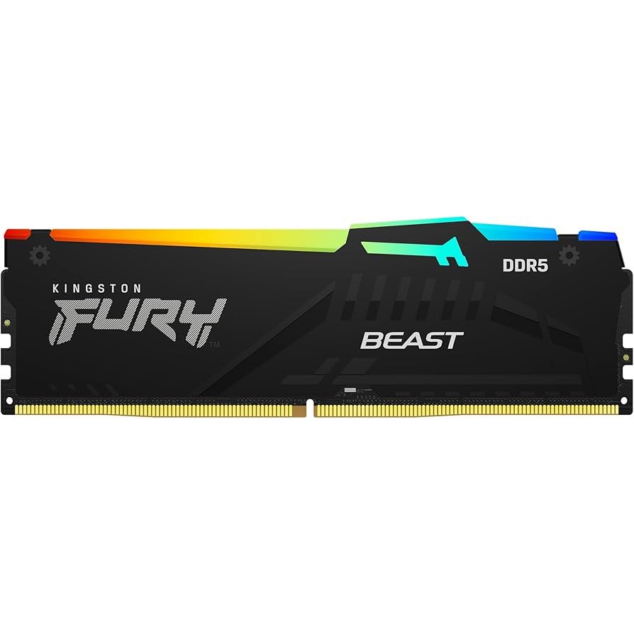 MEMORIA RAM DDR5 KINGSTON 16GB 5200 MHZ FURY BEAST RGB CL40