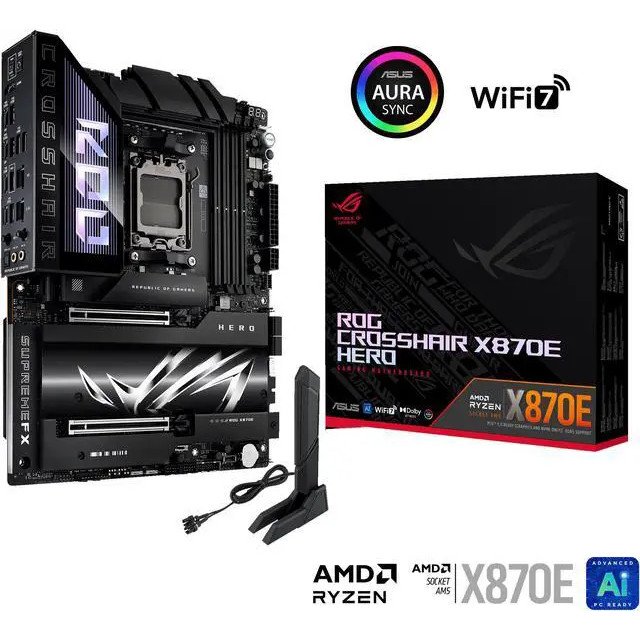 Mother ASUS ROG CROSSHAIR X870E HERO DDR5 - AM5 - Preventa 05 Feb - https://www.scphardstore.com