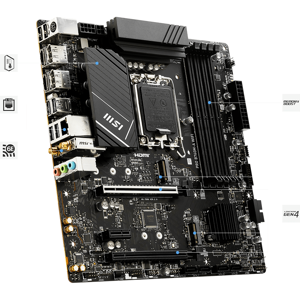 Mother MSI B760M-A WIFI DDR5 - LGA1700 - https://www.scphardstore.com