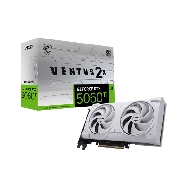 PLACA DE VIDEO MSI GEFORCE RTX 5060 TI VENTUS 2X OC PLUS WHITE 8GB