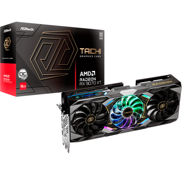 Placa de Video ASRock Radeon RX 9070 XT Taichi OC 16GB
