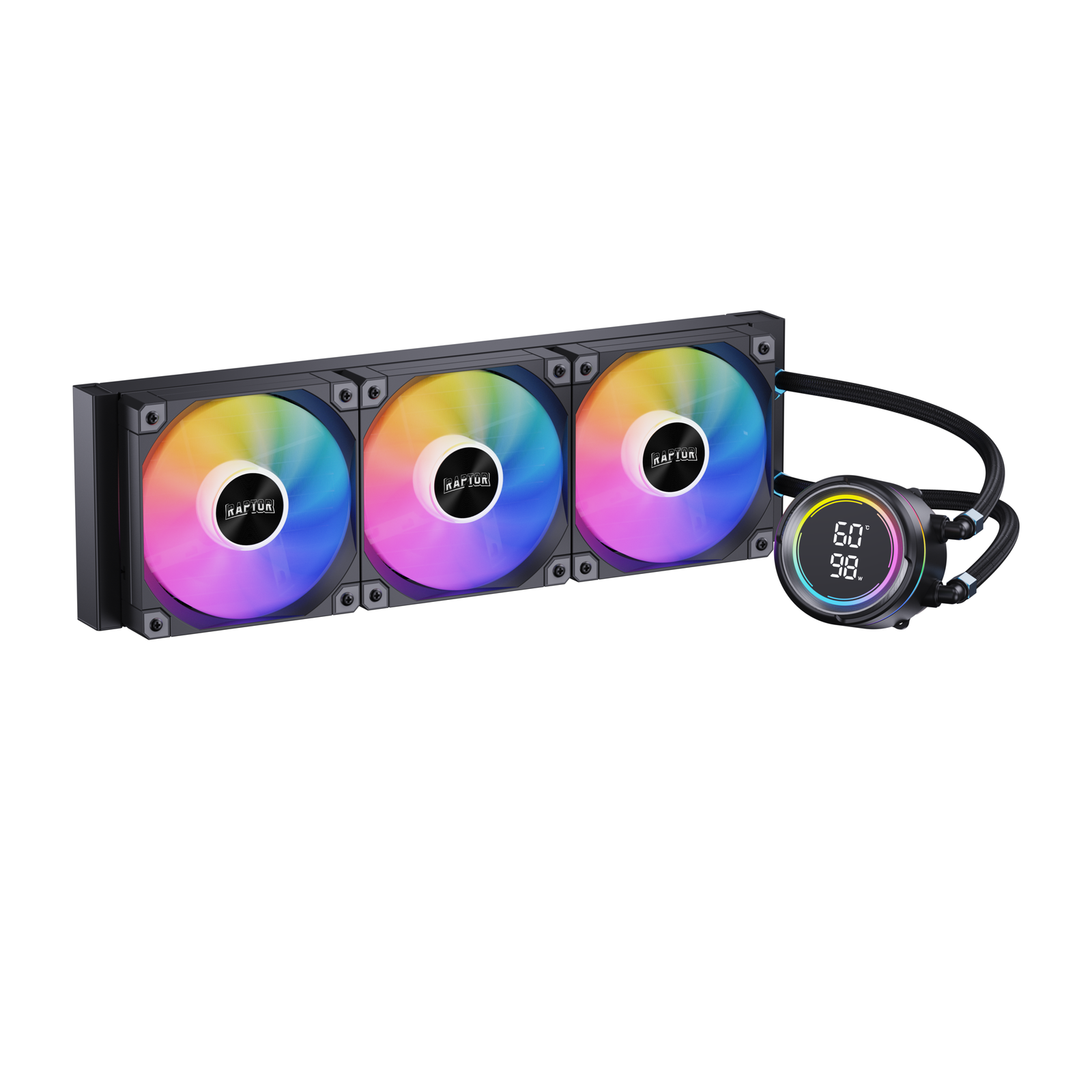 WATER COOLING RAPTOR AQUA PRO 360MM 3X DISPLAY ARGB BLACK